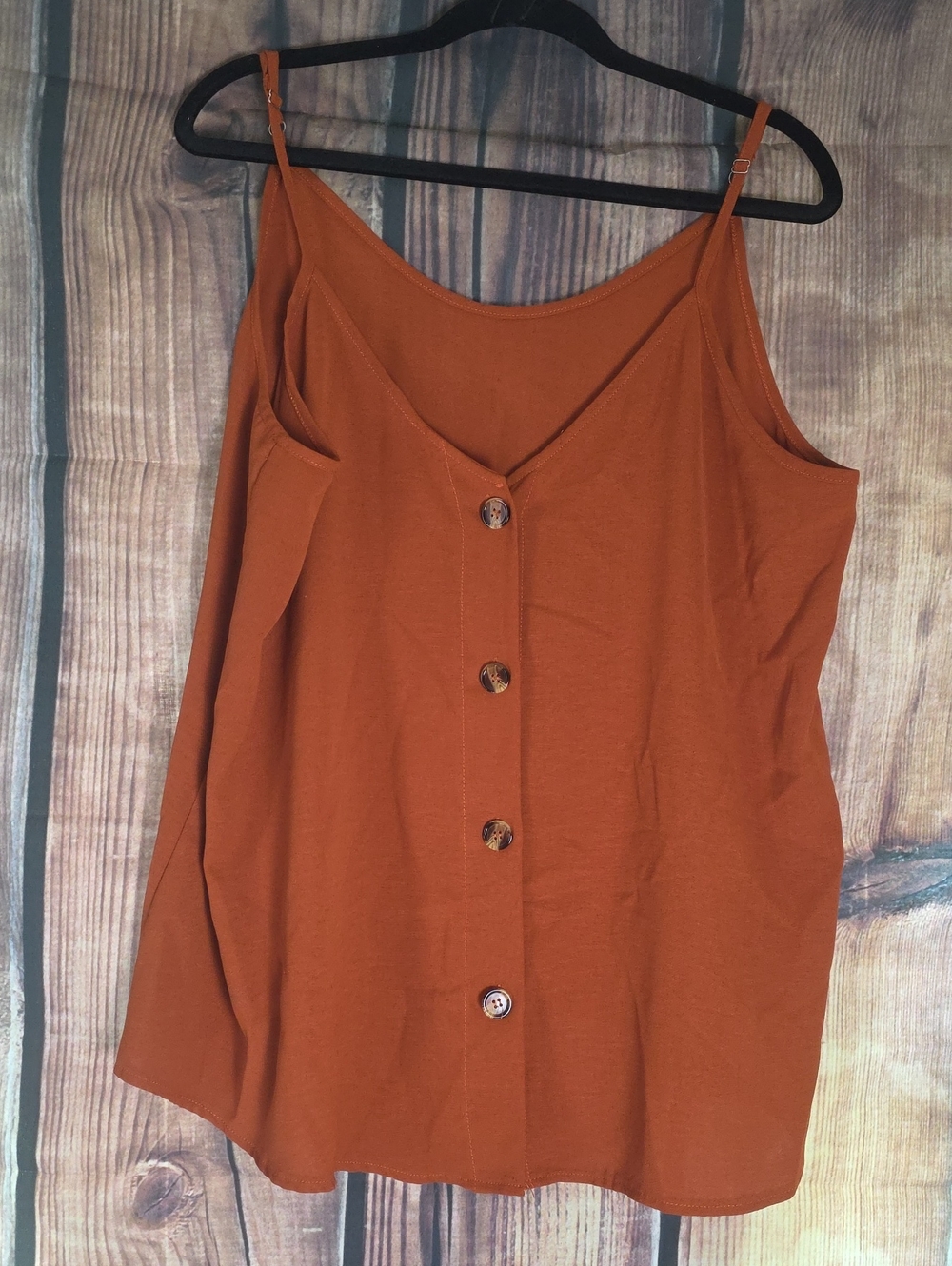 Source Unknown Rust Button-Front Top XL